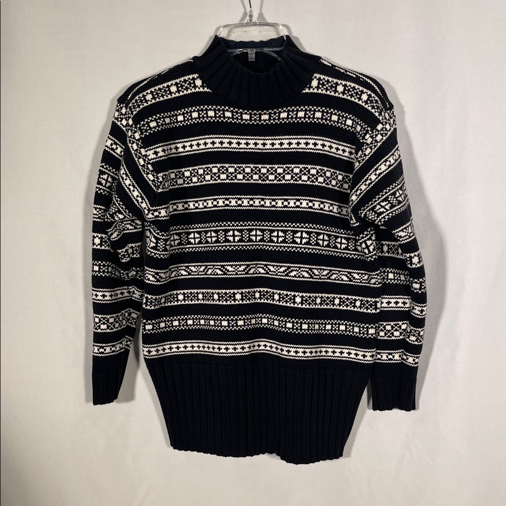 GAP WOMENS VINTAGE BLACK WHITE COTTON SWEATER SMALL